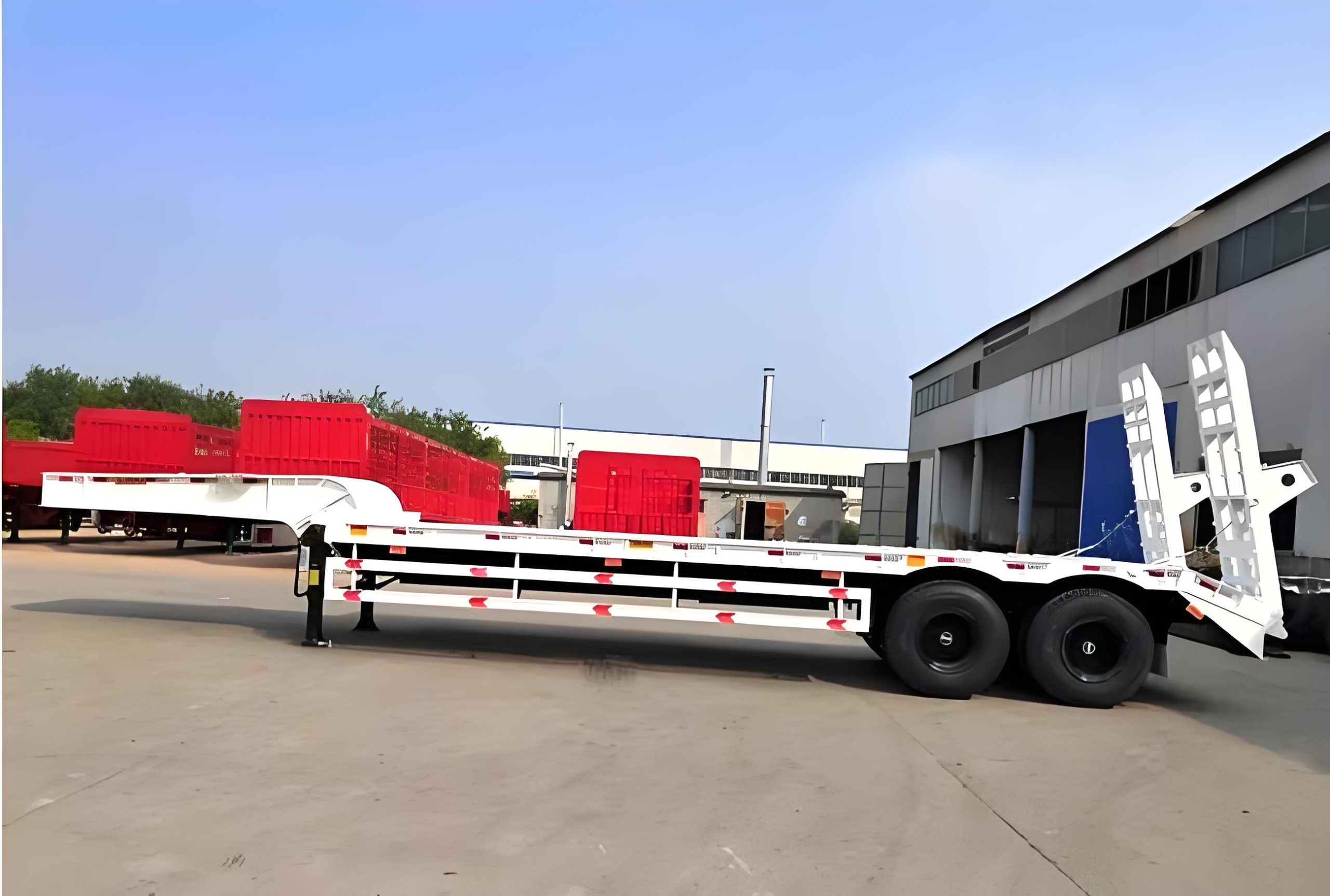 2 axles lowbed semi trailer