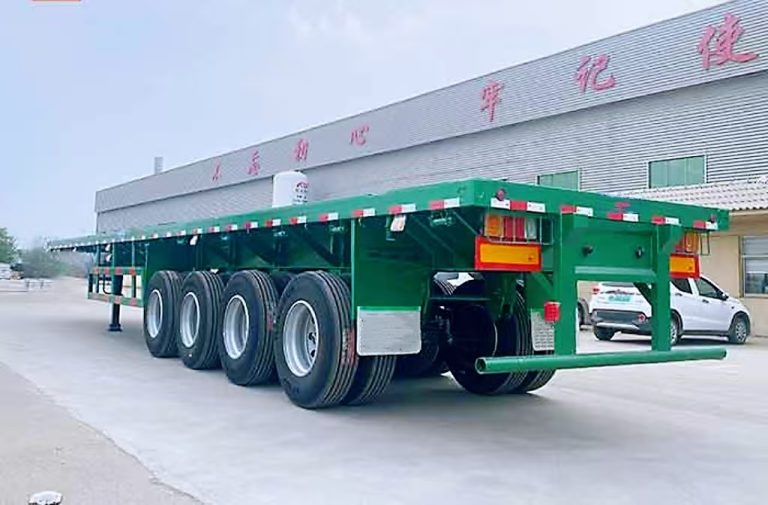 4 axles flatbed semi trailer